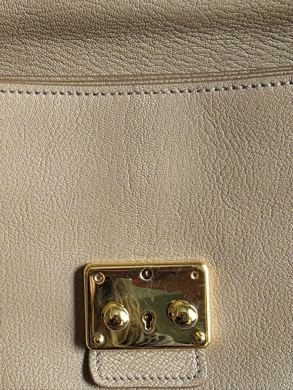 Miu Miu Beige Leather Top-Handle Bag